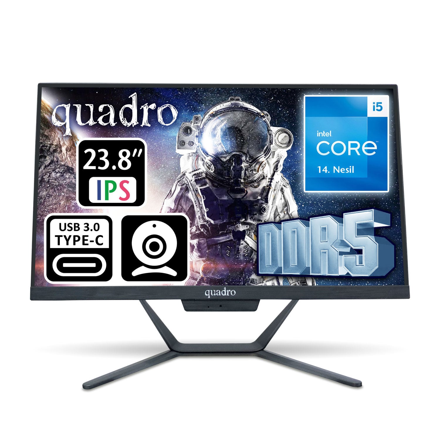 QUADRO STARK 23.8'' IPS i5-12450H 16GB DDR5 512SSD Type C-USB FDOS
