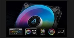 ARCTIC ACFAN00231A P12 PWM PST A‑RGB 0 dB 120 mm Siyah Kasa Fanı – 12 A‑RGB LED, PWM PST, Sessizlik Modu