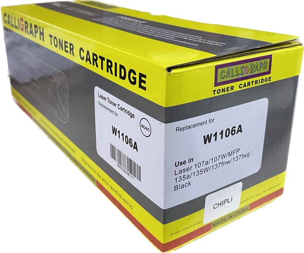 Calligraph HP W1106A (106A) Uyumlu Chipli Muadil Siyah (Black) Toner - 1.000 Sayfa