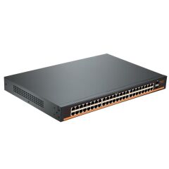 TIWOX TP‑G4820‑POE800W 48 Port Gigabit PoE+ 800W + 2×1 Gbps SFP Uplink Rackmount Switch – Yönetilemez