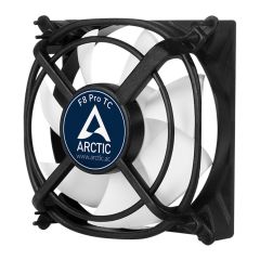 ARCTIC AR AFACO‑08PT0 F8 Pro TC 80 mm Fluid Dynamic Bearing 500–2000 RPM 56.1 m³/h 0.3 Sone 40 cm Sıcaklık Sensörlü Sessiz Kasa Fanı (Siyah/Beyaz) – 6 Yıl Garanti