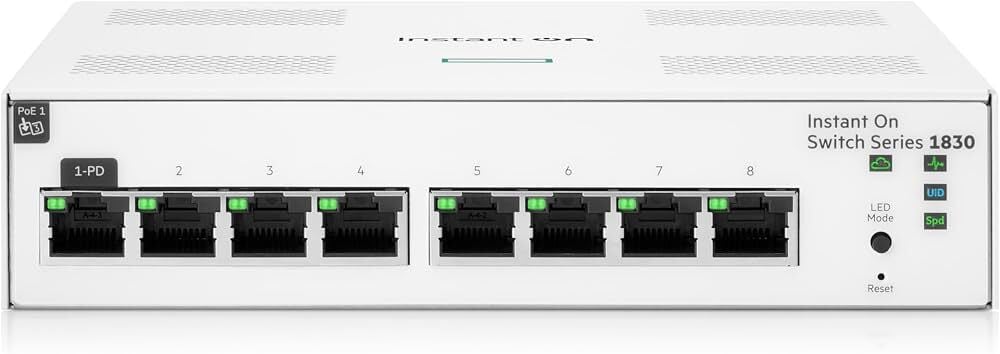 HPE ARUBA JL811A 1830-8G 8PORT GIGABIT4 POE SWITCH