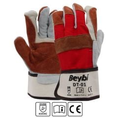 Beybi DT-01 Deri Ağır Hizmet ve Isıya Dayanıklı İş Eldiveni No:10 (10'lu Paket)