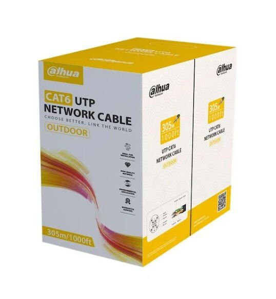 Dahua DH-PFM920-6UN CAT6 UTP Dış Ortam Siyah PE Kılıf %100 Bakır 305 Metre Network Kablosu