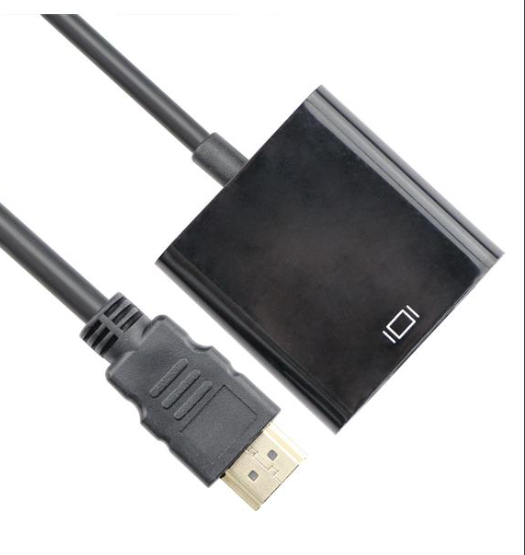 Vcom CG590-B-0.15 HDMI Erkek to VGA Dişi + 3.5mm Ses Çıkışlı Aktif Dönüştürücü Kablo 15cm Siyah