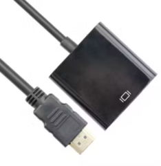 Vcom CG590-B-0.15 HDMI Erkek to VGA Dişi + 3.5mm Ses Çıkışlı Aktif Dönüştürücü Kablo 15cm Siyah