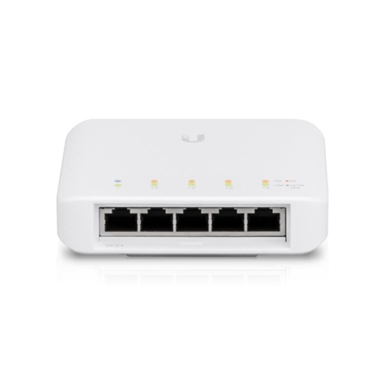 Ubiquiti UniFi Switch USW‑Flex 5 Port Gigabit Yönetilebilir PoE+ Switch, Compact/Wall‑Mount Destekli