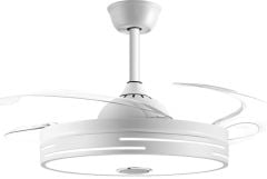 Mutlusan Aydınlatmalı Tavan Vantilatörü Bluetooth‑lu Kumandalı Ses Sistemli 001 038 300100 00 00 LED Lamba 36W 30W Motor 250 RPM 54 cm Çap Beyaz Fan Fan