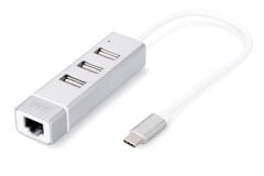 Digitus DA-70253 USB Type-C™ 3-Port Hub + Fast Ethernet LAN Adaptör