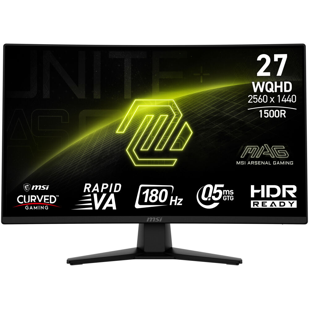 MSI 27'' MAG 274CQF Curved 1500R VA RAPID 0.5ms Adaptıve-Sync Siyah WQHD Monitör