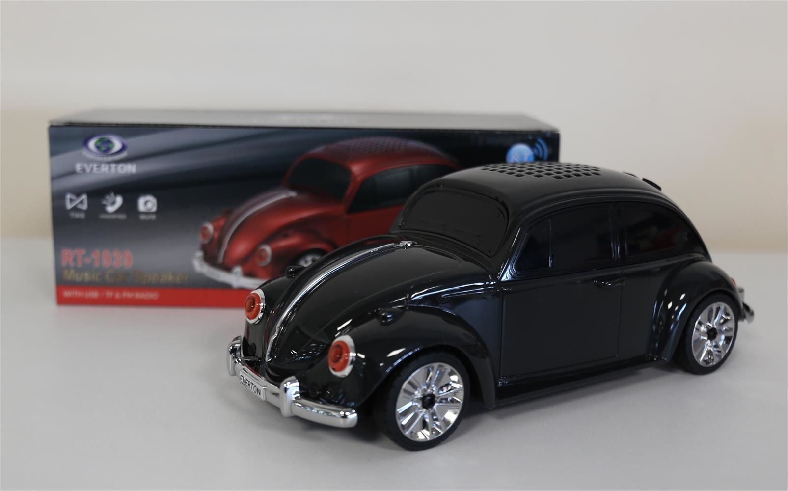 Everton RT-1939 Siyah Arabalı Bluetooth FM-USB-TF-AUX Şarjlı Nostaljik Radyo