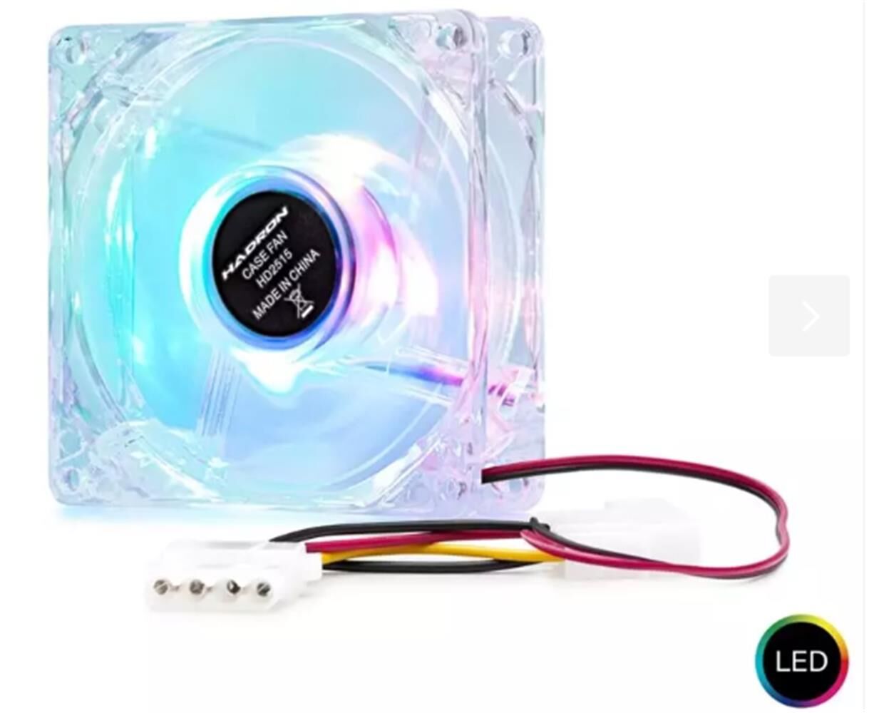 Hadron HDX1516 80mm Şeffaf LED'li Kasa Fanı - 4 Pin (Molex) Bağlantılı
