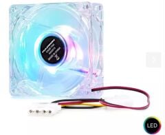 Hadron HDX1516 80mm Şeffaf LED'li Kasa Fanı - 4 Pin (Molex) Bağlantılı