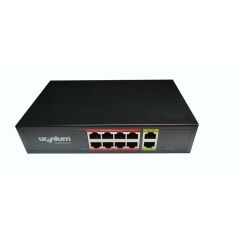 URANIUM POE‑G8002‑96W 8 Port Gigabit PoE Switch + 2×Gigabit RJ45 Uplink, Realtek Çipset, 96W Güç
