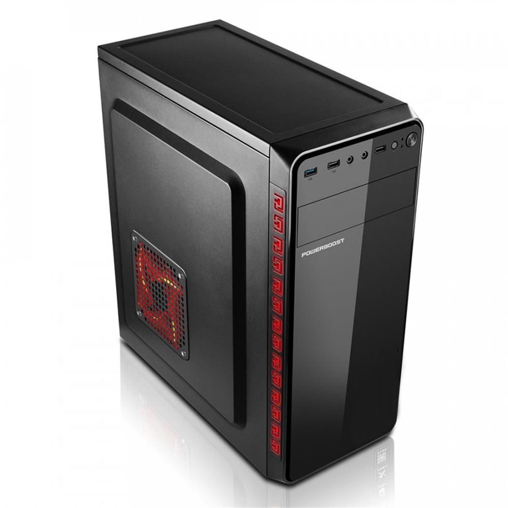 PowerBoost VK‑1625 350W USB 3.0 ATX Shiny Piano Siyah Midi Tower Kasa