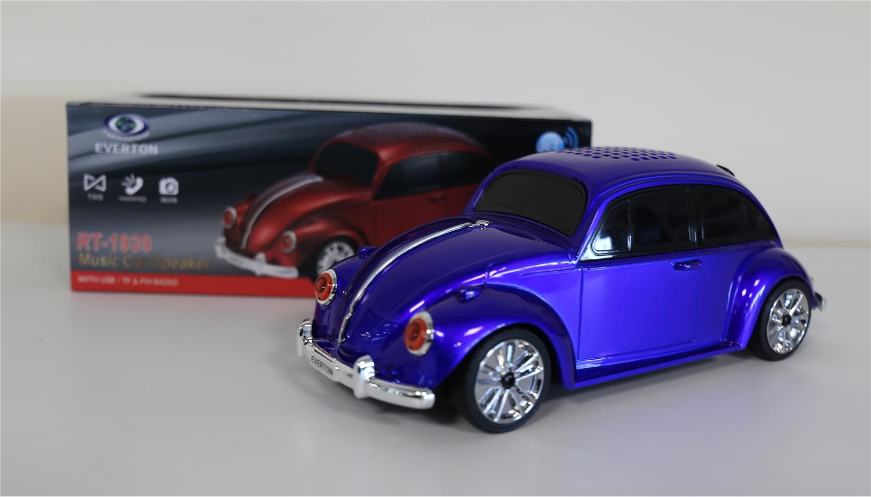 Everton RT-1939 Lacivert Arabalı Bluetooth FM-USB-TF-AUX Şarjlı Nostaljik Radyo
