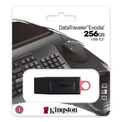 Kingston DataTraveler Exodia 256GB USB 3.2 Gen 1 Flash Bellek Siyah-Pembe - DTX/256GB