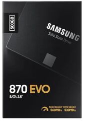 Samsung 870 EVO 500GB 560MB-530MB/s SATA 3 2.5'' SSD (MZ-77E500BW) - Resmi Distribütör Garantili