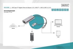 Digitus DN-3028 USB Type-C™ Gigabit Ethernet Adaptörü 2.5G (USB-C™ + USB-A)