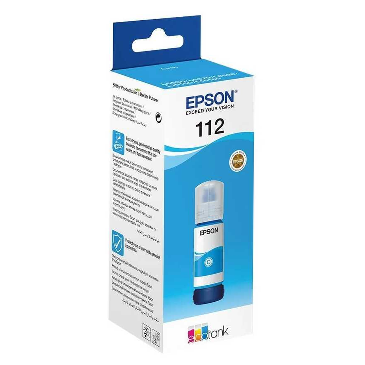 Epson 112 EcoTank Cyan (Mavi) Pigment Orijinal Şişe Mürekkep - 70ml - C13T06C240