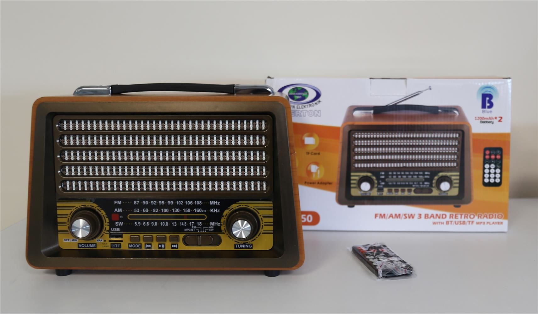 Everton Rt-750 Bluetooth FM-USB-TF-AUX Şarjlı Nostaljik Radyo
