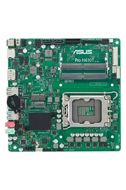 ASUS PRO H610T-CSM LGA1700 DDR5 5600 DP HDMI LVDS M2 USB3.2 Thin Mini ITX 7/24