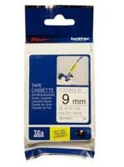 Brother TZE-221 9 mm Beyaz Üzeri Siyah Laminasyonlu Etiket