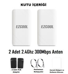 Ezcool EZ-W240AN 2.4GHz 300Mbps 1km Menzilli Dış Ortam Wireless Access Point / Client Bridge