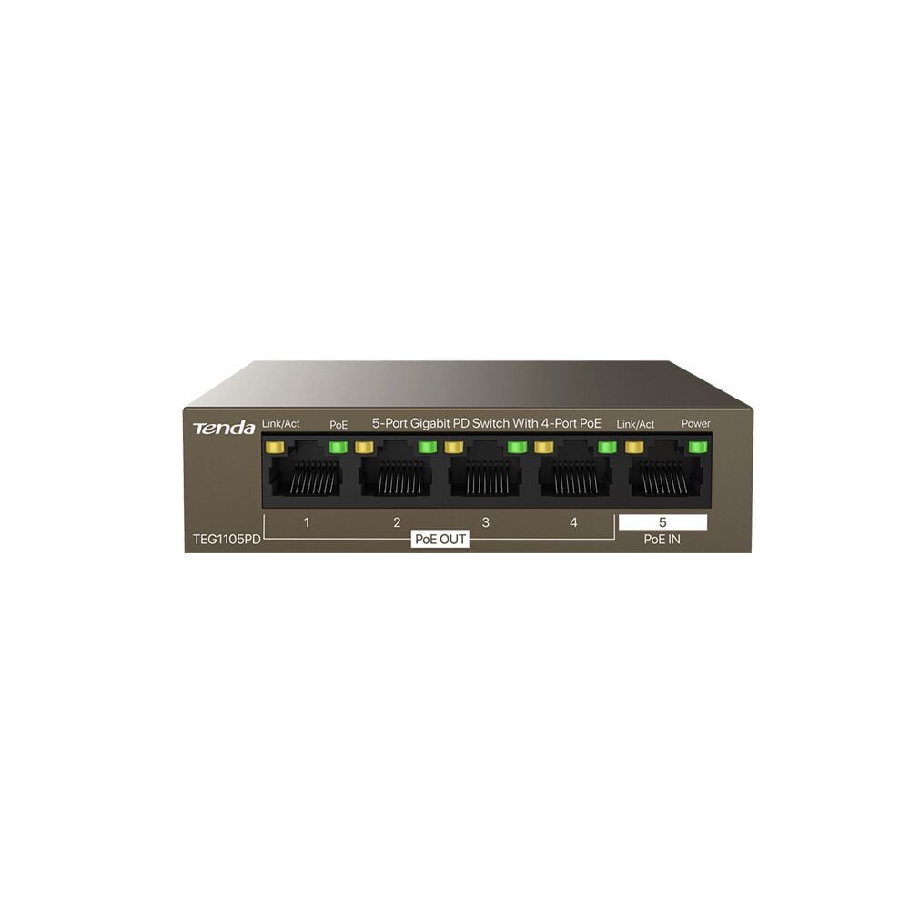Tenda TEG1105PD 5 Port 10/100/1000 Mbps PoE Gigabit Extender Switch