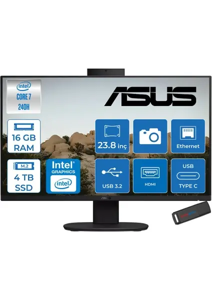 ASUS V440VAK-C716512B0D Core 7-240H 16GB 512GB 23.8'' DOS / Siyah