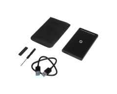 Frisby FHC‑2590B 2.5″ SATA USB 3.0 5 Gbps Alüminyum 9.5 mm / 7 mm HDD / SSD Destekli Taşınabilir Disk Kutusu Siyah