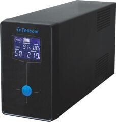 TESCOM LEO+ 2200VA 1F/1F 2×9 Ah Aküli 4‑8 dk Yedek Süreli LCD Ekranlı Line‑Interactive UPS
