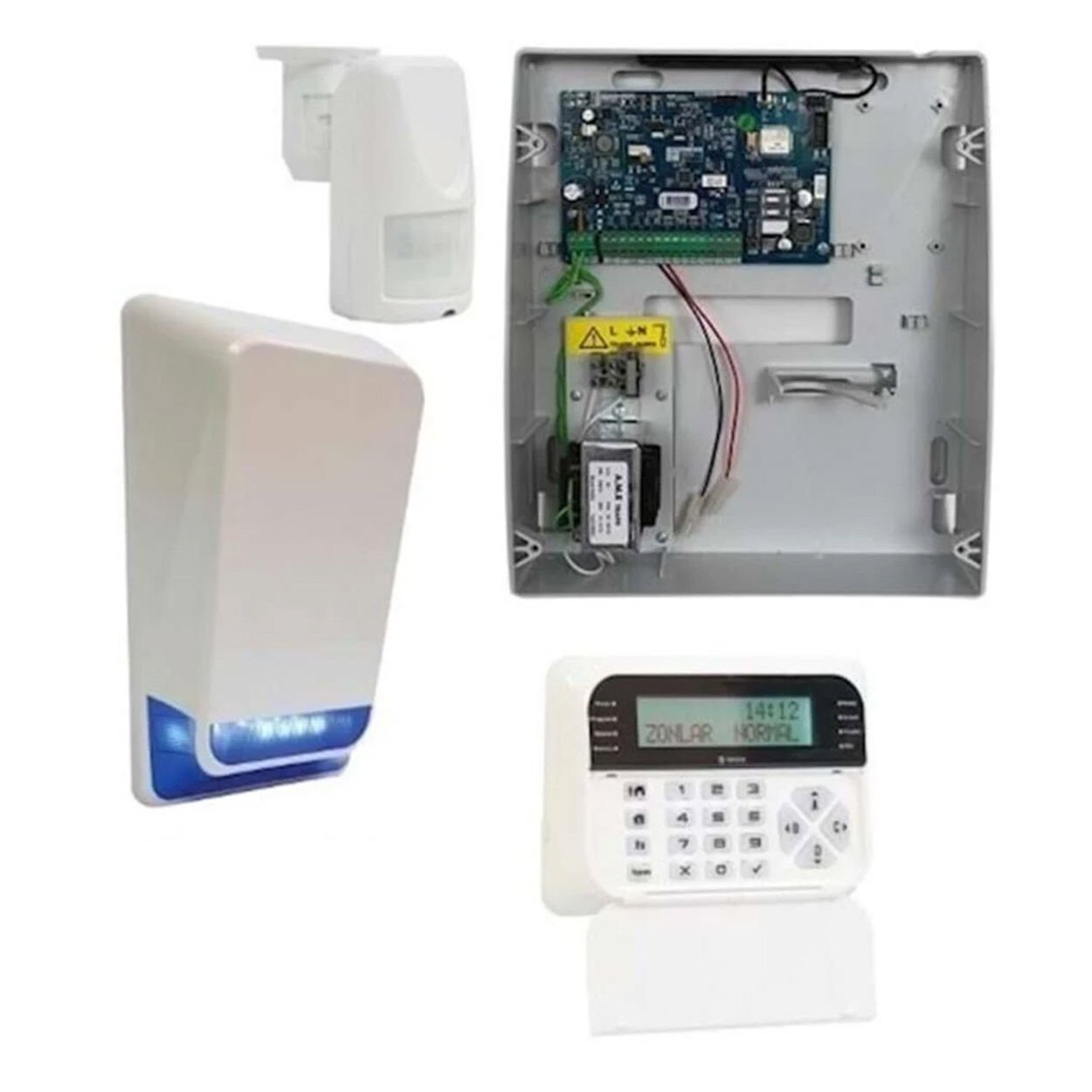 Teknim TSP-5334LCD Network Destekli Profesyonel Kablolu Hırsız Alarm Seti (IP/Ethernet Modüllü)
