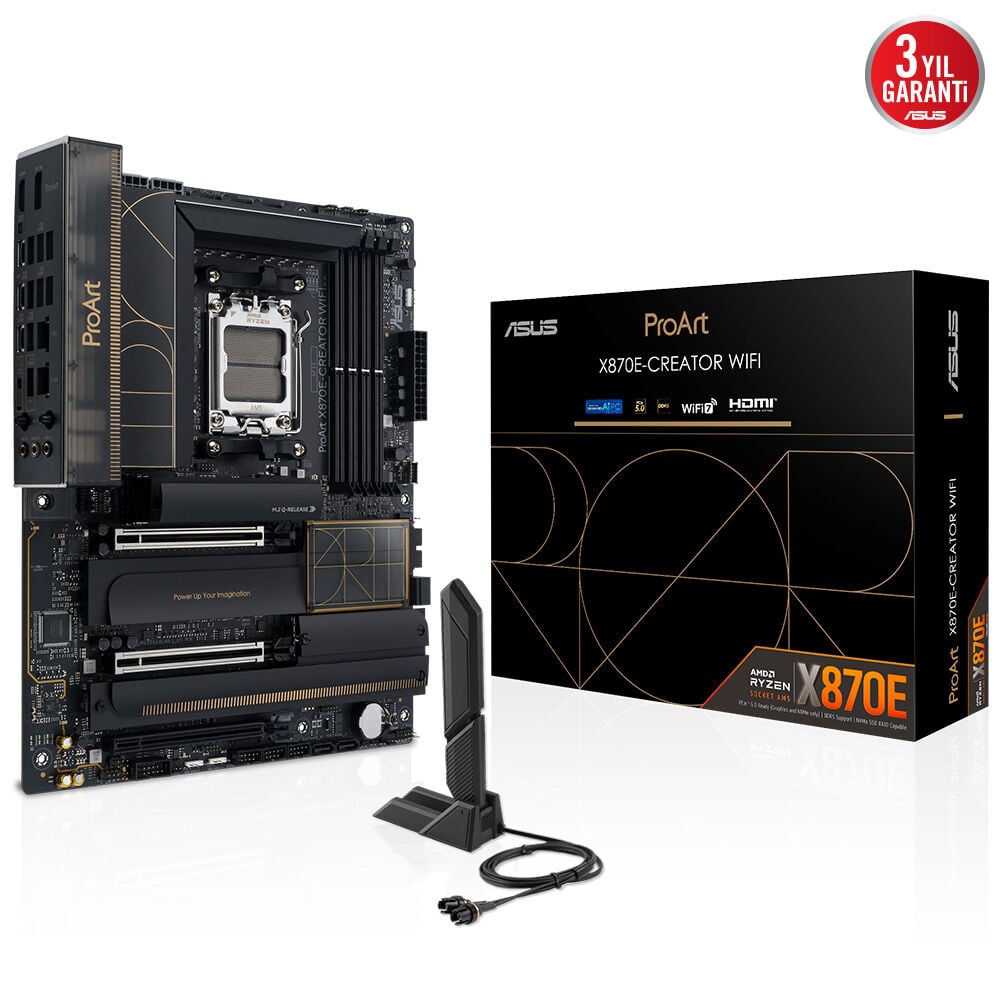 ASUS PROART X870E-CREATOR WIFI AM5 DDR5 8000 2xUSB4 4xM2 WiFi7+BT 10Gbit+2.5Gbit