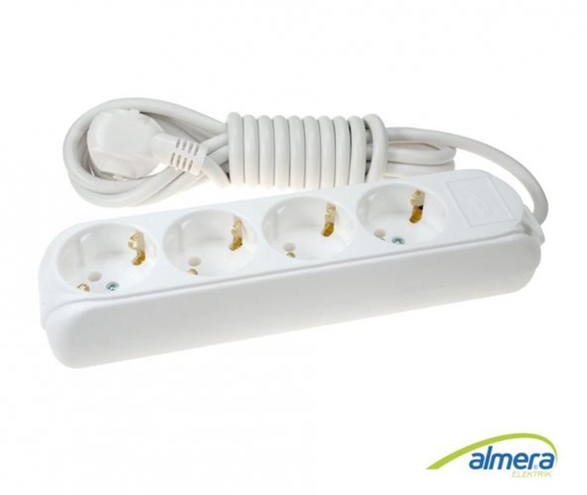 Almera 4'lü Topraklı Grup Priz 3 Metre (9240203)