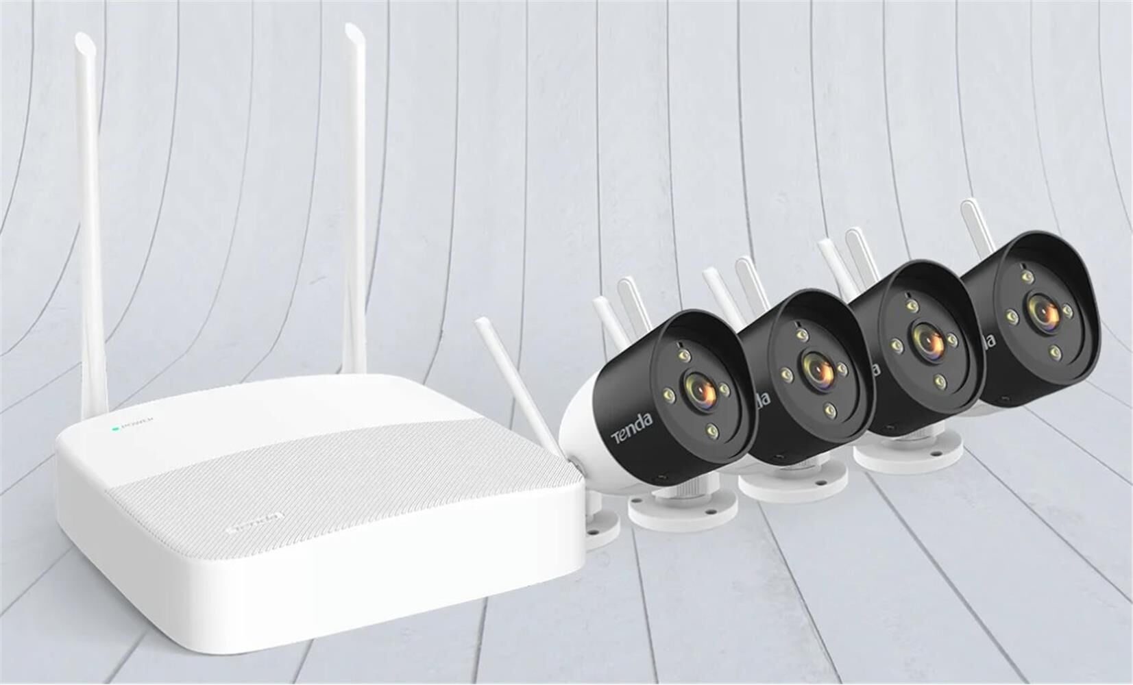 Tenda K4W-3TC 4 Kanal Wi-Fi NVR Güvenlik Kamerası Seti (4 Adet 3MP Bullet Kamera + 4 Kanal NVR)