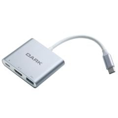 Dark DK-AC-U31X32 3in1 USB3.1 Type-C Erkek - USB3.0 - HDMI (4K UHD) - USB3.1 Type-C Şarj