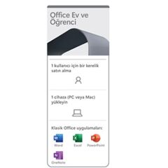 Microsoft Office Ev ve Öğrenci 2021 ESD 79G‑05369 – 1 PC/Mac Tek Seferlik Lisans ile Word, Excel, PowerPoint – Elektronik Teslimat