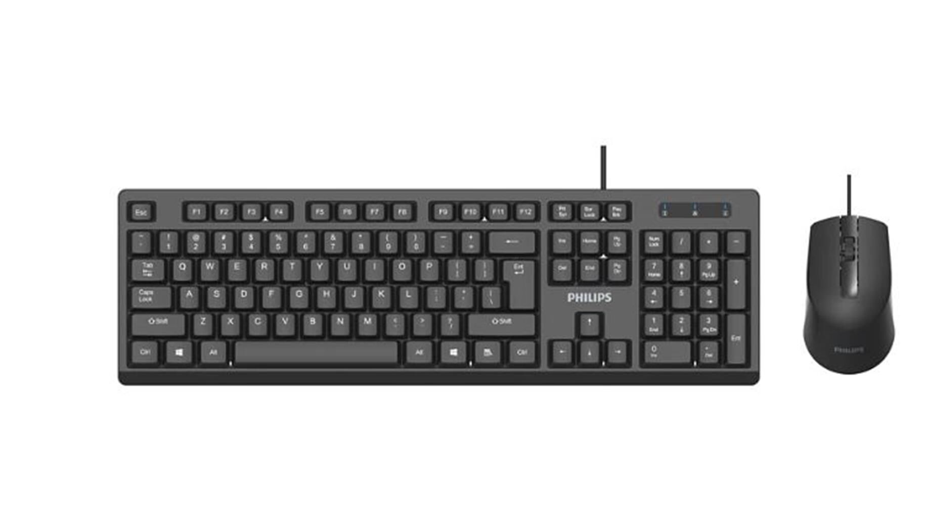 Philips SPT6234B Kablolu Türkçe Q Klavye & Mouse Seti Siyah