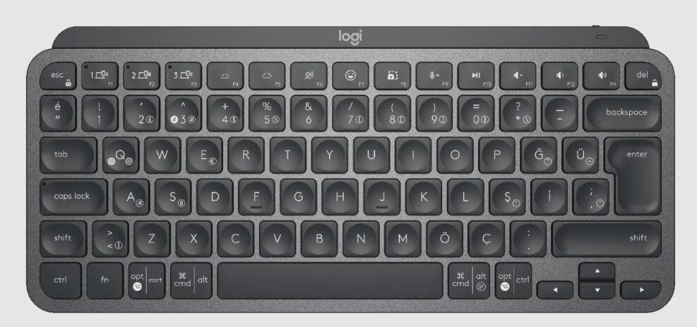 Logitech MX Keys Mini Siyah 920-010504 Türkçe Q Kablosuz Aydınlatmalı Bluetooth Kompakt Klavye