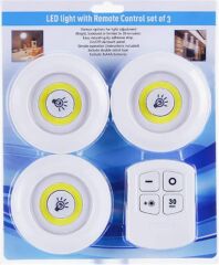 Yakut 3 Adet Kumandalı Yapıştırmalı Led Aydınlatma 3AAA Pilli