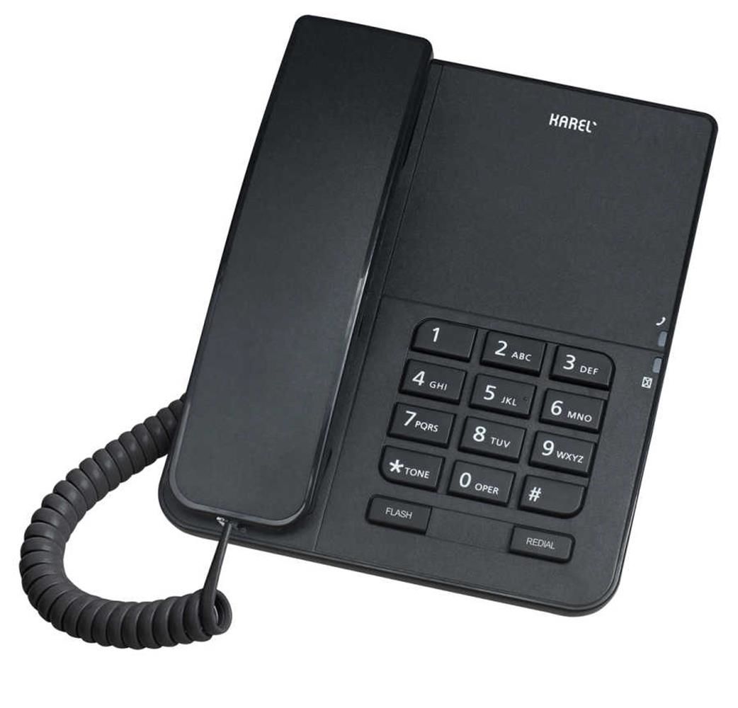 Karel TM140 Siyah Kablolu Masaüstü ve Duvar Tipi Analog Telefon Seti