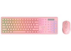 Everest KM-319BT Pembe 2.4G+BT1+BT2 Çoklu Cihaz Bağlantılı Q Set Kablosuz Klavye + Mouse