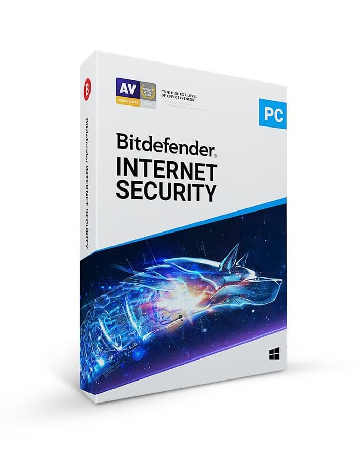 Bitdefender Internet Security (10 Kullanıcı, 1 Yıl) 2025 Kutu Lisans — Windows & macOS Güvenlik Paketi
