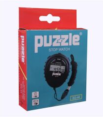 Puzzle SG-44 Dijital Hafızalı Boyun Askılı Kronometre Siyah