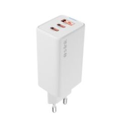 S-link SL-ECG65 65W GaN 2x USB-C + 1x USB-A PD/PPS/QC 3.0 Destekli Beyaz Notebook ve Mobil Şarj Adaptörü