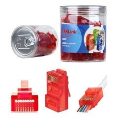 TRKLink EZ RJ45 KONNEKTÖR (KIRMIZI) 100 'lü PAKET YENİ NESİL