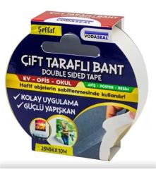 Vodaseal Çift Taraflı Filmik Bant 25 mm x 10 m (0691)