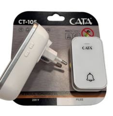 Cata CT-105 Self-Powered Pilsiz Kablosuz Kapı Zili 220V Beyaz