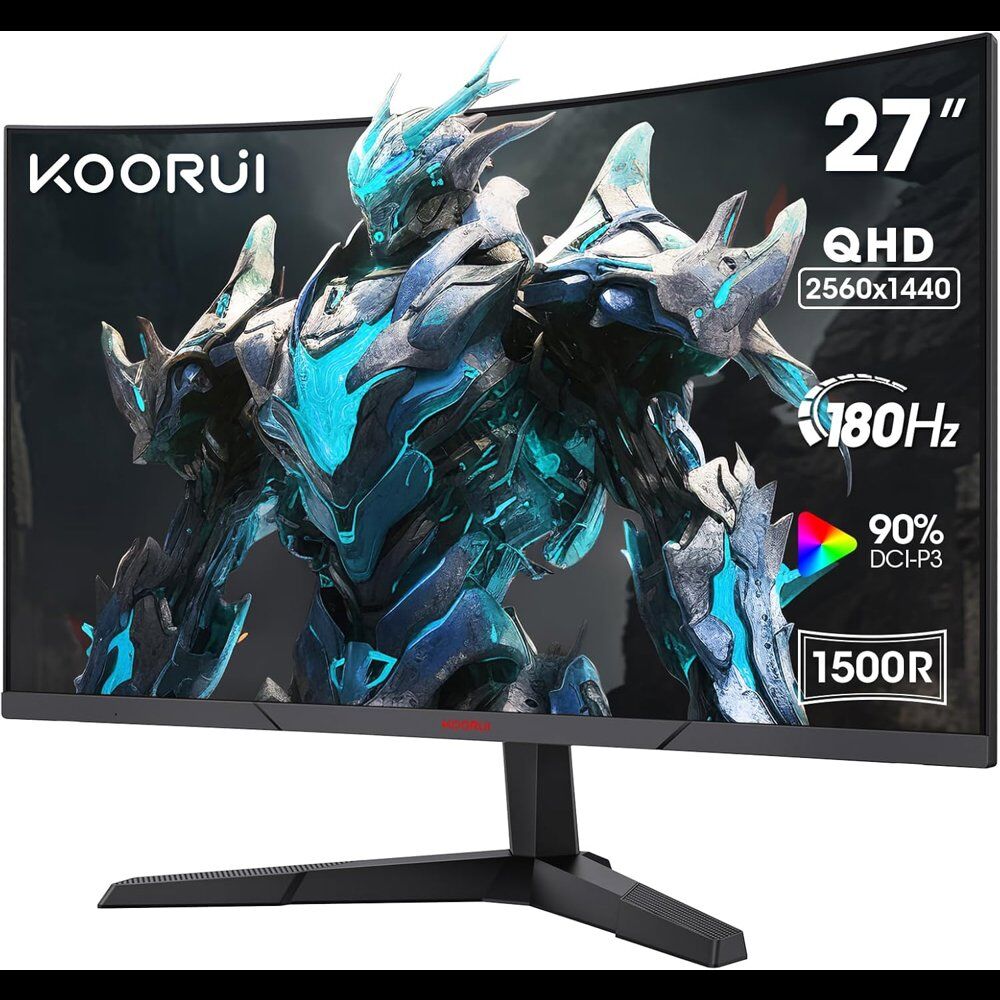 Koorui 27'' 27E6QCA Curved 180Hz Gaming 2K Monitör Siyah 1ms